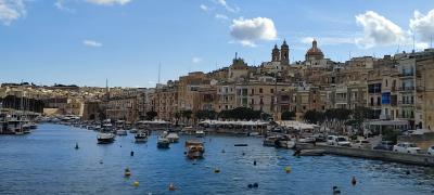 Widok na miasto Birgu na Malcie.