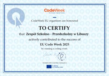 Certyfikat udziału w Tygodniu kodowania Certyfikat udziału w Tygodniu kodowania