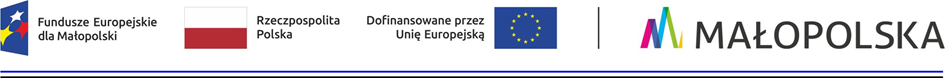 Logo funduszy europejskich dla Małopolski, Rzeczypospolitej Polski, Unii europejskiej, Małopolski