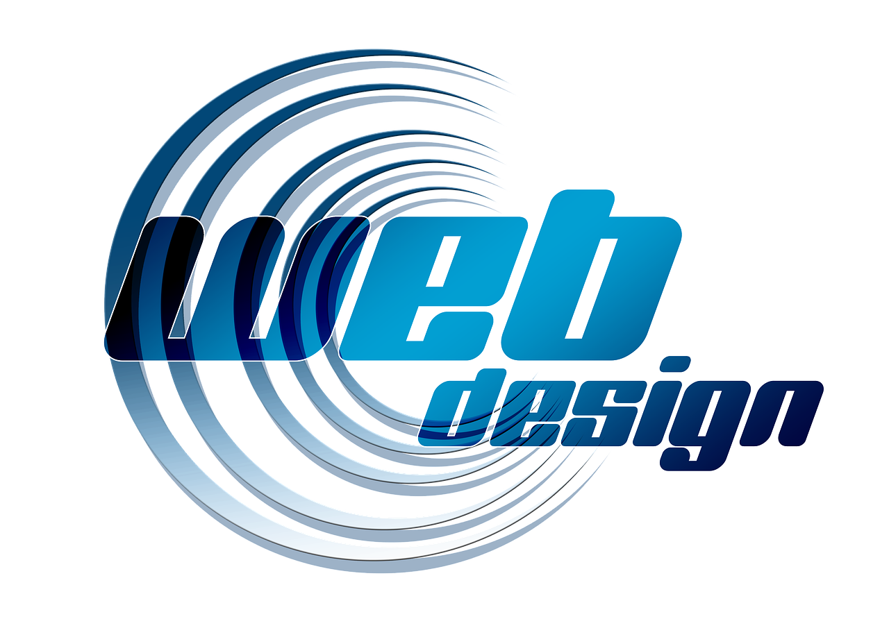 Logo przedstawiające niebieskie okręgi, na których umieszczony jest napis web design 