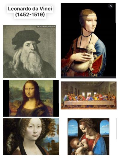 kolaż z prac Leonardo da Vinci