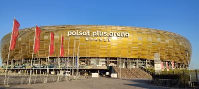 Fotografia przedstawia stadion Polsat Plus Arena w Gdańsku