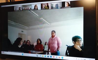 Nauczyciele w czasie konferencji po stronie portugalskiej