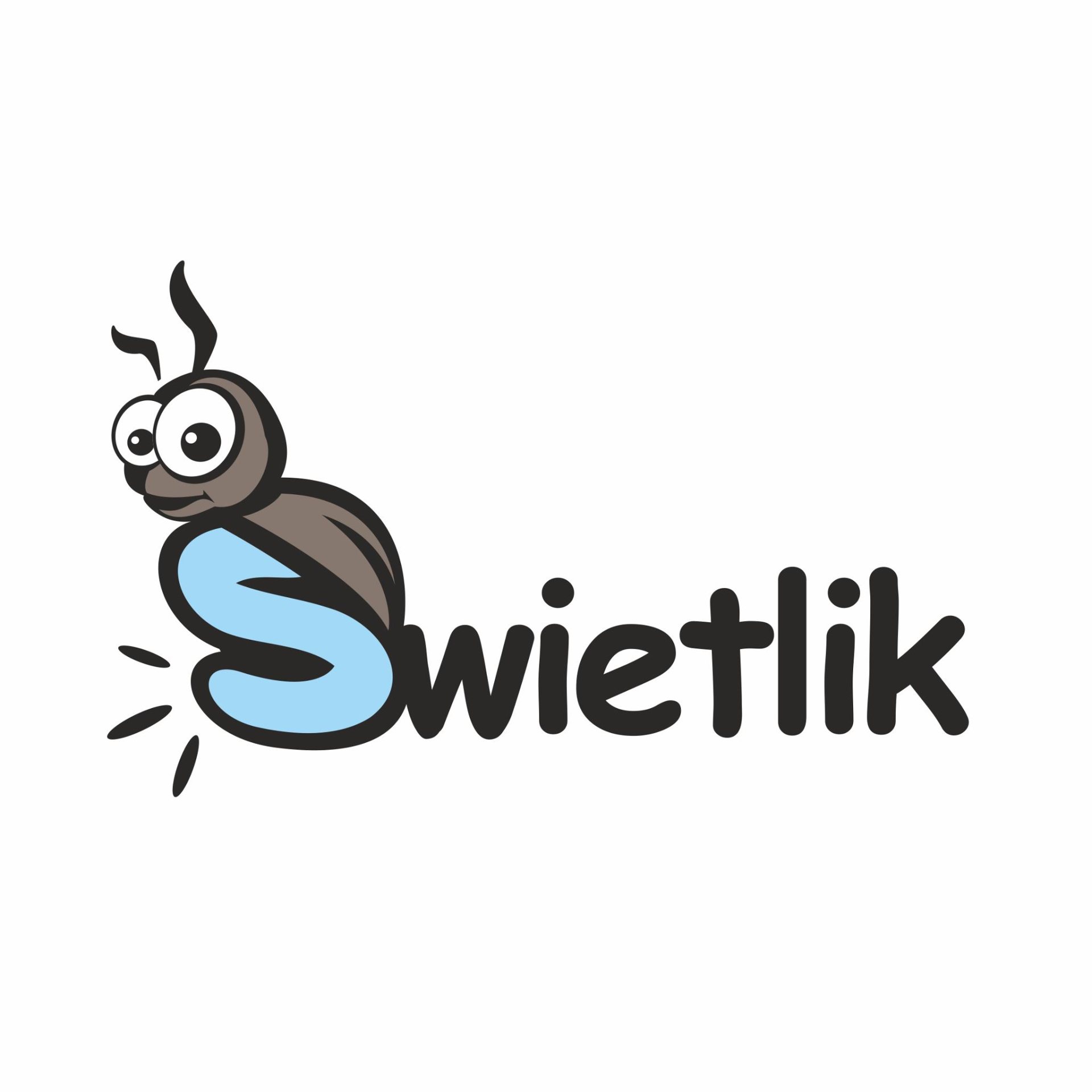 Logo konkursu świetlik - owad z napisem świetlik