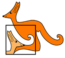 Logo programu Kangur matematyczny - pomarańczowy kangur