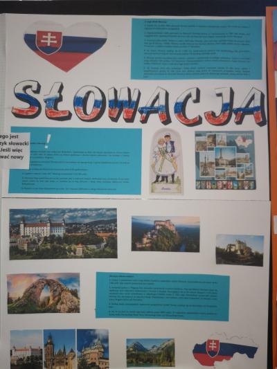 Plakat o Słowacji w wykonaniu uczniów