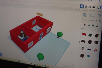 Modele 3D domu zaprojektowanego na platformie tinkercad.com