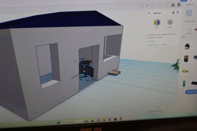 Modele domów 3D zaprogejtowane w programie Tinkercad wraz ogrodem