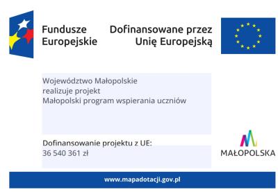 Województwo Małopolskie realizuje projekt  Małopolski program wspierania uczniów