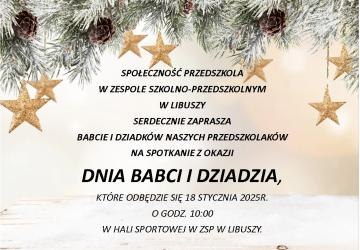 Plakat z zaproszeniem na Dzień Babci i Dziadka