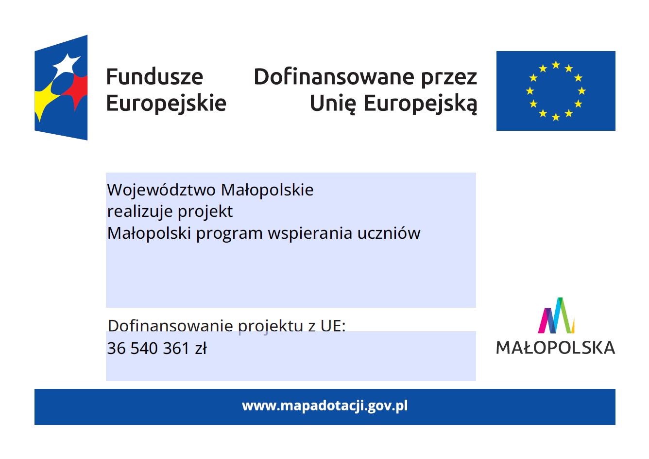plakat Małopolskiego Programu Wspierania Uczniów