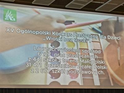 Slajd prezentacji z liczbą uczestników konkursu