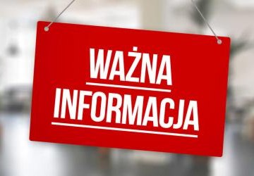 Czerwona tabliczka z napisem: ważne informacje