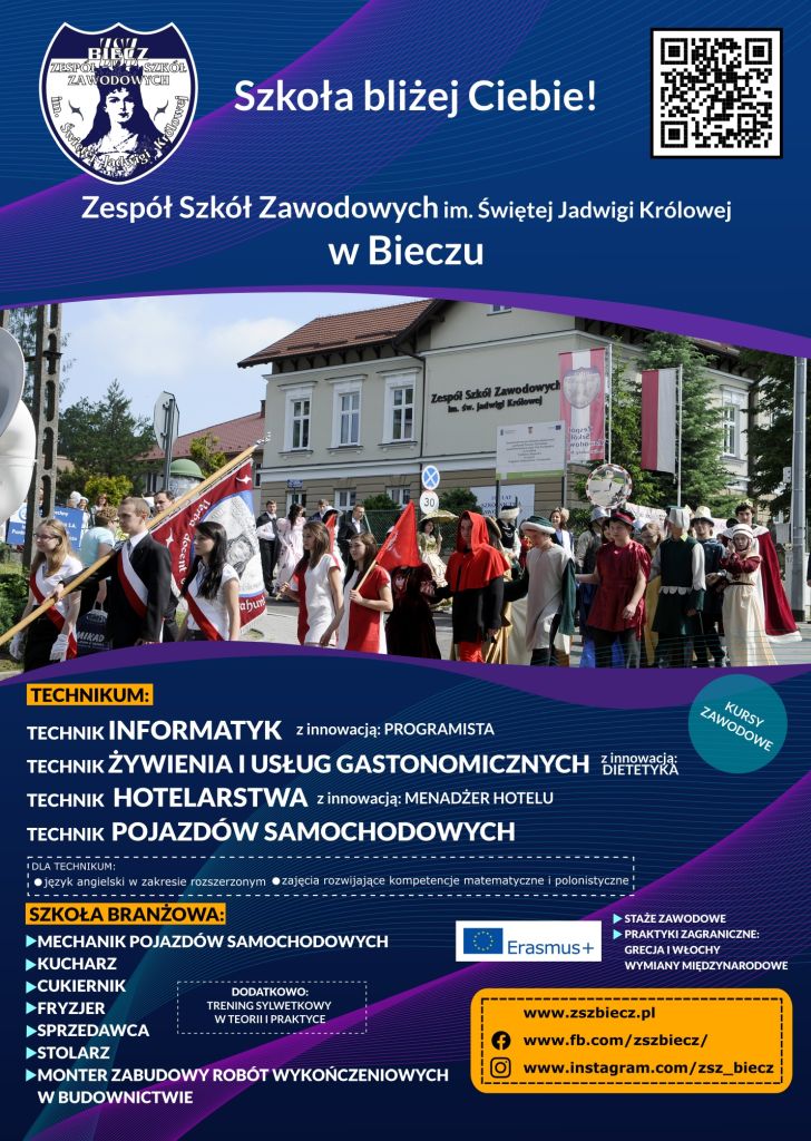 Plakat informacyjny Zespołu szkół Zawodowych w Bieczu Plakat informacyjny Zespołu szkół Zawodowych w Bieczu