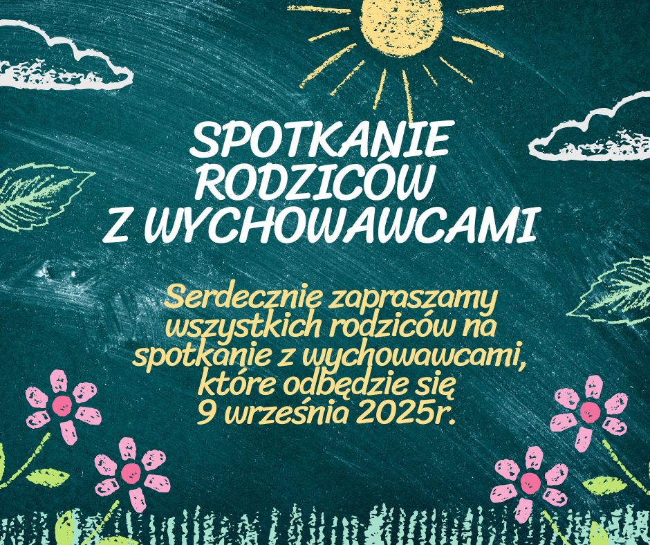 Napis: Spotkanie rodziców z wychowawcami