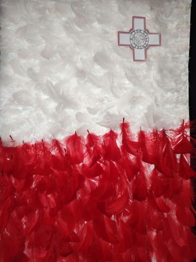 Flaga wykonana przez uczniów w ramach konkursu z okazji Dnia Języków Obcych