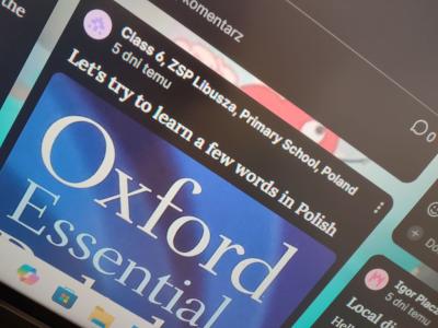 Wpisy uczniów  z różnych krajów na padlecie - europejska wymiana informacji