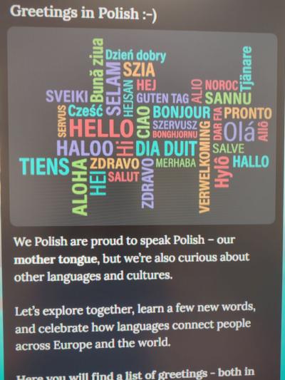 Wpisy uczniów  z różnych krajów na padlecie - europejska wymiana informacji