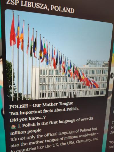 Wpisy uczniów  z różnych krajów na padlecie - europejska wymiana informacji