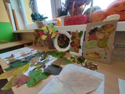 Galeria jesiennych prac wykonanych na zajęciach  świetlicowych.