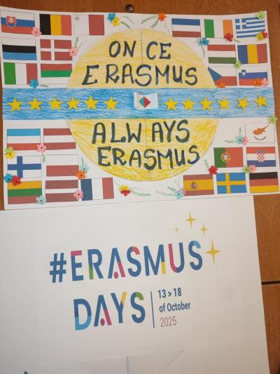 Prace plastyczne uczniów  zokazji Erasmus Days.
