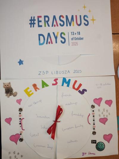 Prace plastyczne uczniów  zokazji Erasmus Days.