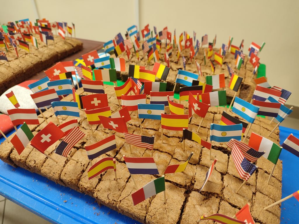 Ciasto z kolorowymi europejskimi flagami Ciasto z kolorowymi europejskimi flagami