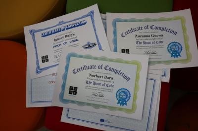 Certyfikat uczestnictwa w Tygodniu Kodowania