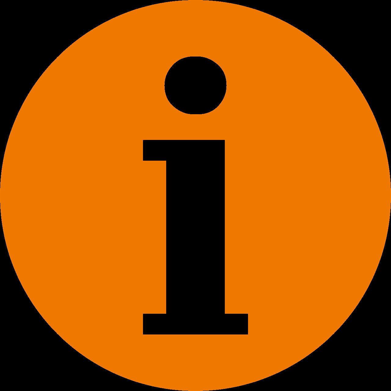 Pomarańczowy znak z literą i.