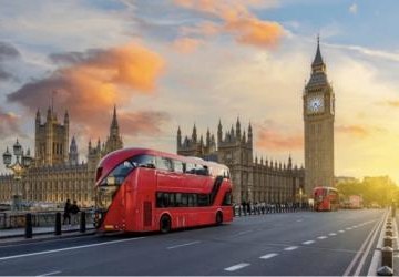 czerwony autobus - w tle Big Ben