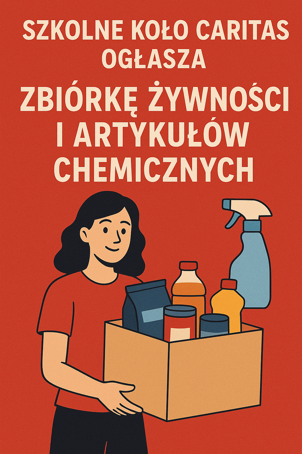 Grafika z napisem: zbiórka żywności