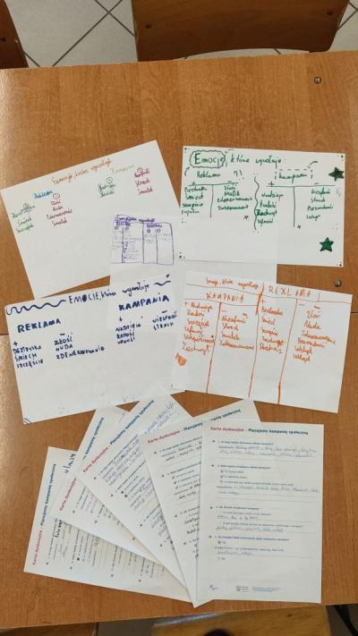 Wypełnione przez uczniów karty dyskusyjne