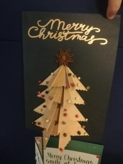 Zdjęcie to przedstawia kartkę bożonarodzeniową.