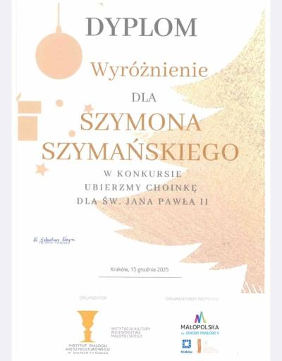 Dyplom Szymona Szymańskiego