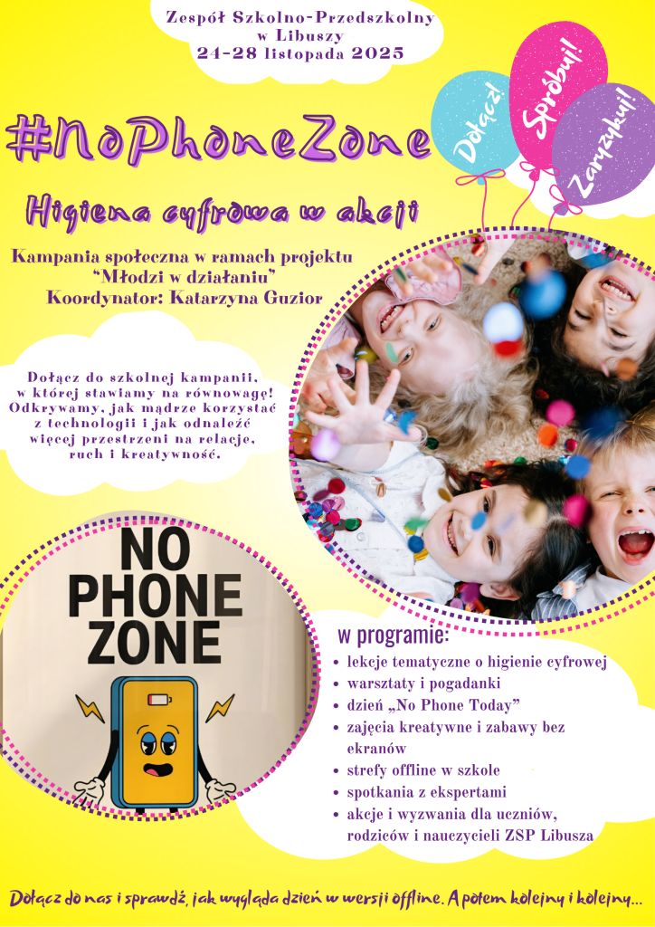 Plakat kampanii #NoPhoneZone