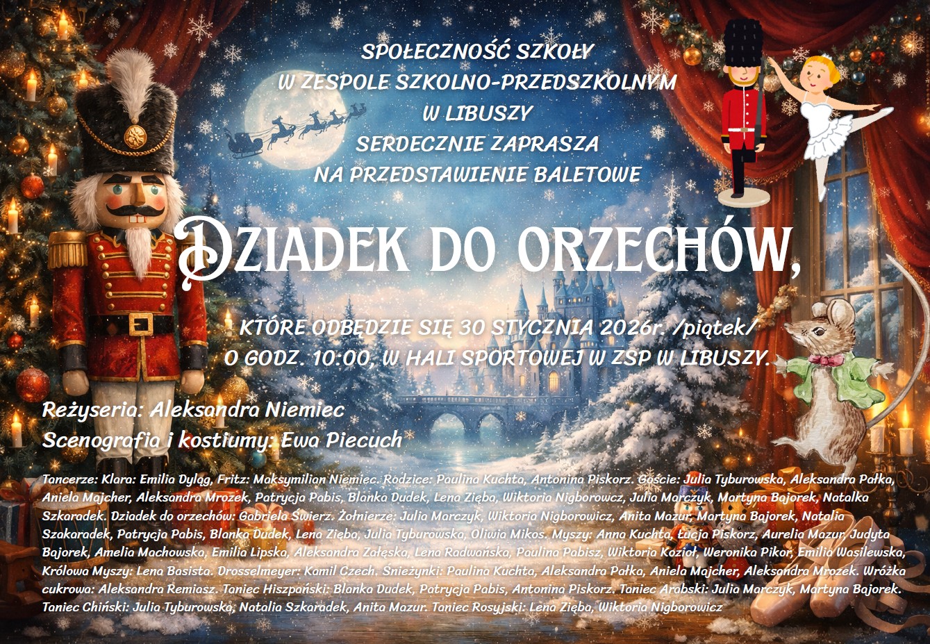 plakat z postaciami bajkowymi