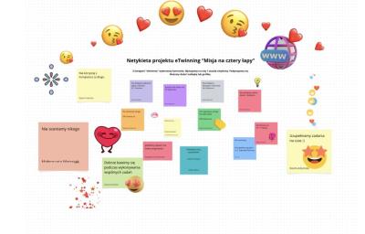 zasady bezpiecznego internetu spinane przez dzieci w projekcie etwinning w programie Canva