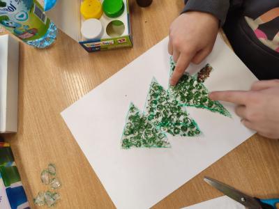 Zimowe inspiracje plastyczne- prace plastyczne uczniów