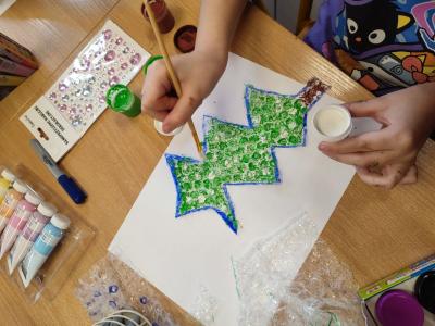 Zimowe inspiracje plastyczne- prace plastyczne uczniów