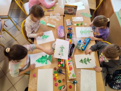 Zimowe inspiracje plastyczne- prace plastyczne uczniów