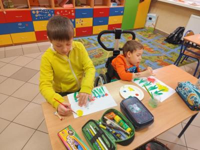 Praca plastyczna – „Hiacynty z patyczków do uszu”