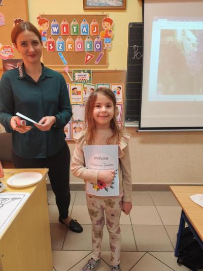 wręczenie dyplomów „Przyjaciel Wiosny” za aktywny udział w zajęciach