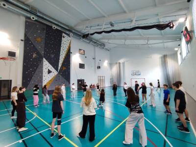 Aktywność ruchowa na sali gimnastycznej i ściance wspinaczkowej