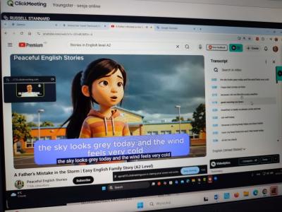 Zdjęcie z udziału w sesji online z Russellem Stannardem - zdjecia ekranu z poszczególnych etapów spotkania.