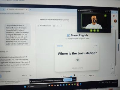 Zdjęcie z udziału w sesji online z Russellem Stannardem - zdjecia ekranu z poszczególnych etapów spotkania.