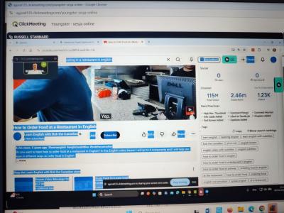 Zdjęcie z udziału w sesji online z Russellem Stannardem - zdjecia ekranu z poszczególnych etapów spotkania.