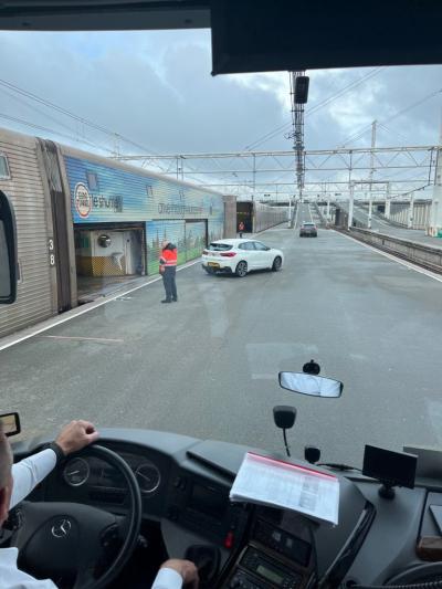 Wjazd do pociągu na Eurotunel