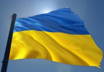 Flaga ukrainy niebiesko żółta
