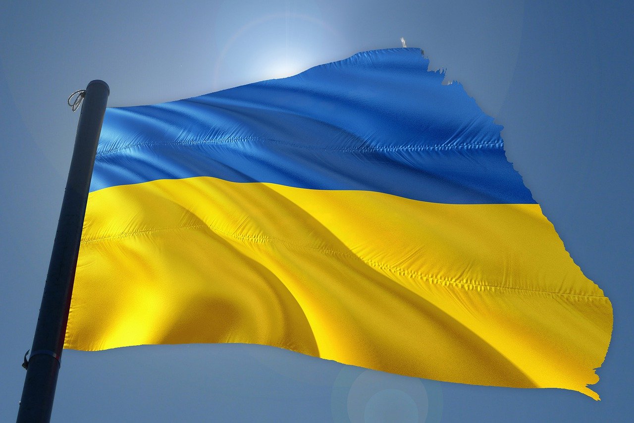 Flaga Ukrainy - biało - niebieska