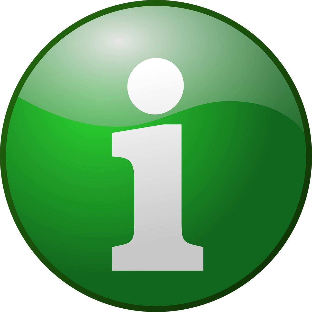 Znak informacyjny - na zielonym kole literka I